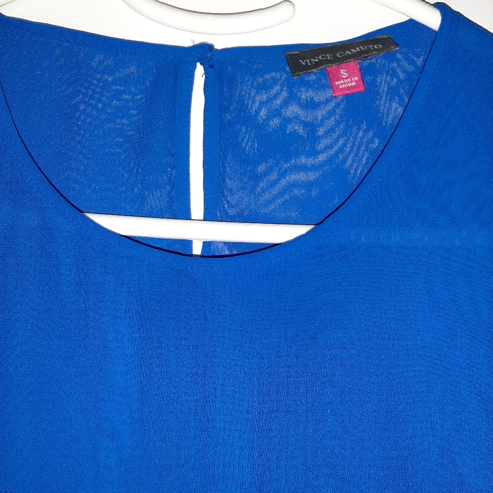 Vince Camuto small blue ladies Sleeveless blouse - Picture 3 of 15
